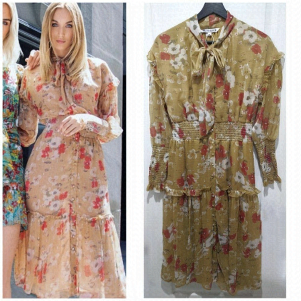 Walter baker | Artur chiffon midi dress in Poppy Paradise